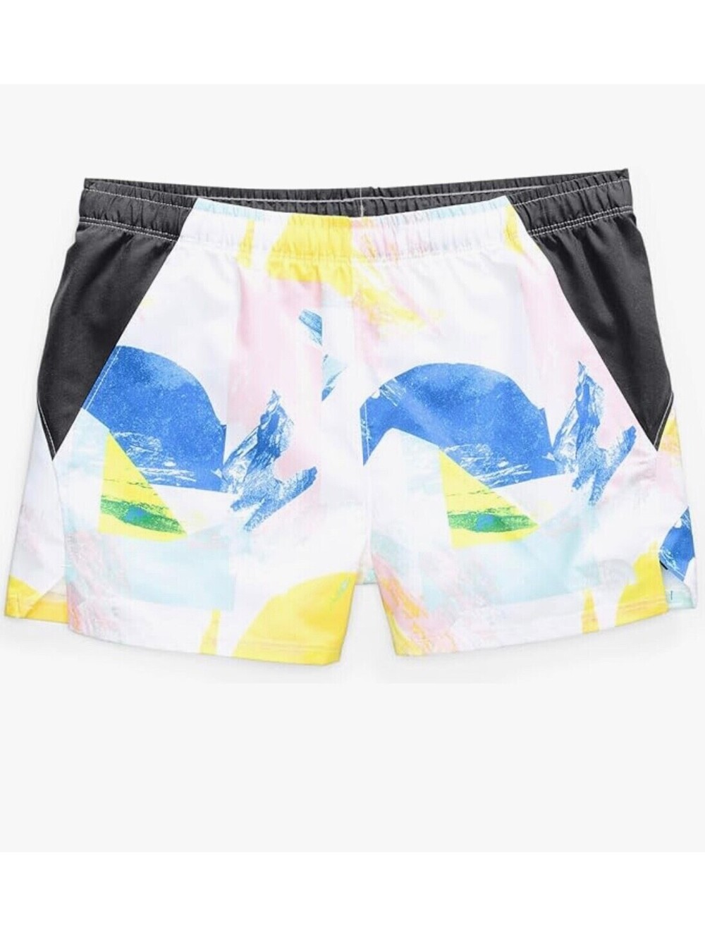 THE NORTH FACE Girls Water Short, TNF White Geo Brush Print, Small 7/8